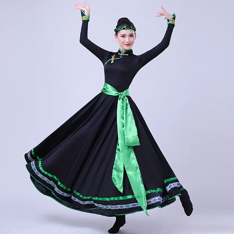 

Mongolian Dance Performance Costumes Ethnic Minority Dress Modern National Dance Ethnic Costumes Big Swing Skirts Performance