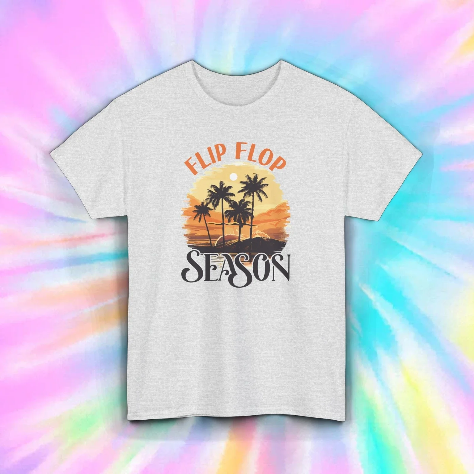 

Flip Flop Season T-Shirt | Retro Palm Tree Beach Graphic Tee | S-5XL