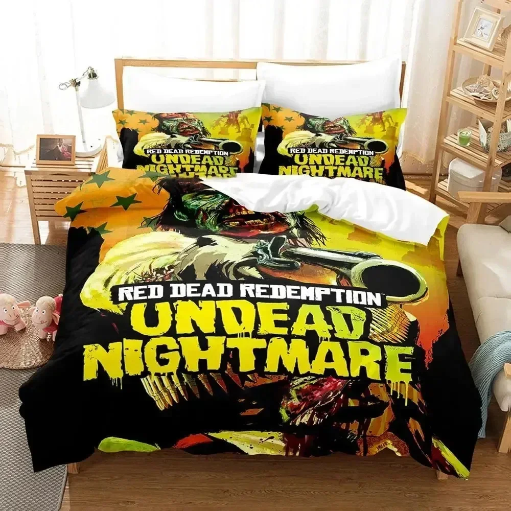 3D Print Undead Nightmare Red Dead Redemption Bedding Set Bedroom Soft Modern Bedspreads Comefortable Duvet Cover Pillowcase
