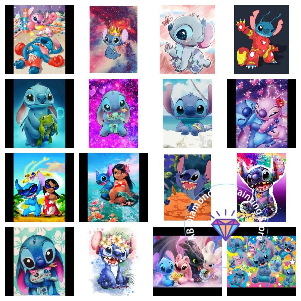 

New Love Lilo Stitch AB Diamond Painting Kit Square Round Diamond 5D DIY Mosaic Handmade Art Adult Exquisite Gift Home Decor