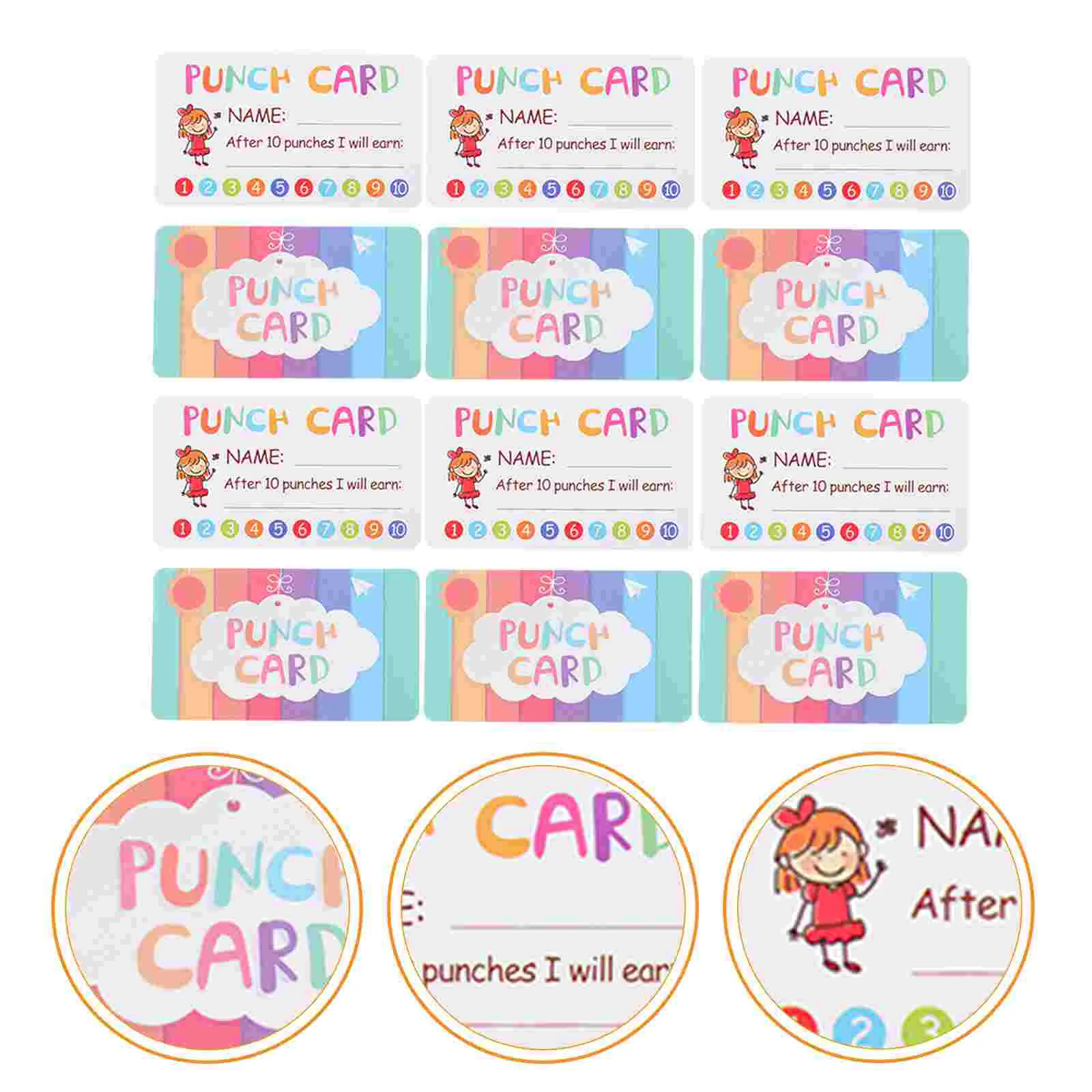 150 Pcs Encouragement Card Teacher Reward Child Cards Cartoon Punch Paper for Business