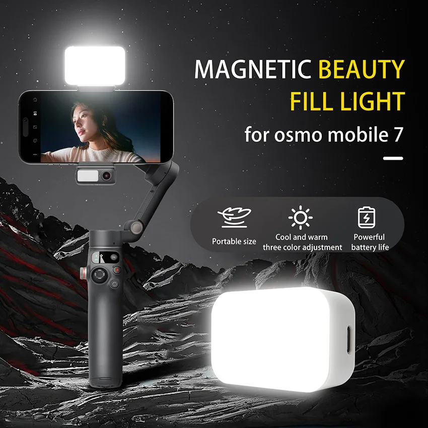 Para DJI Osmo Mobile 7/6/5 cardán para teléfono móvil luz de relleno magnética teléfono móvil en vivo belleza fotografía luces Accesorios