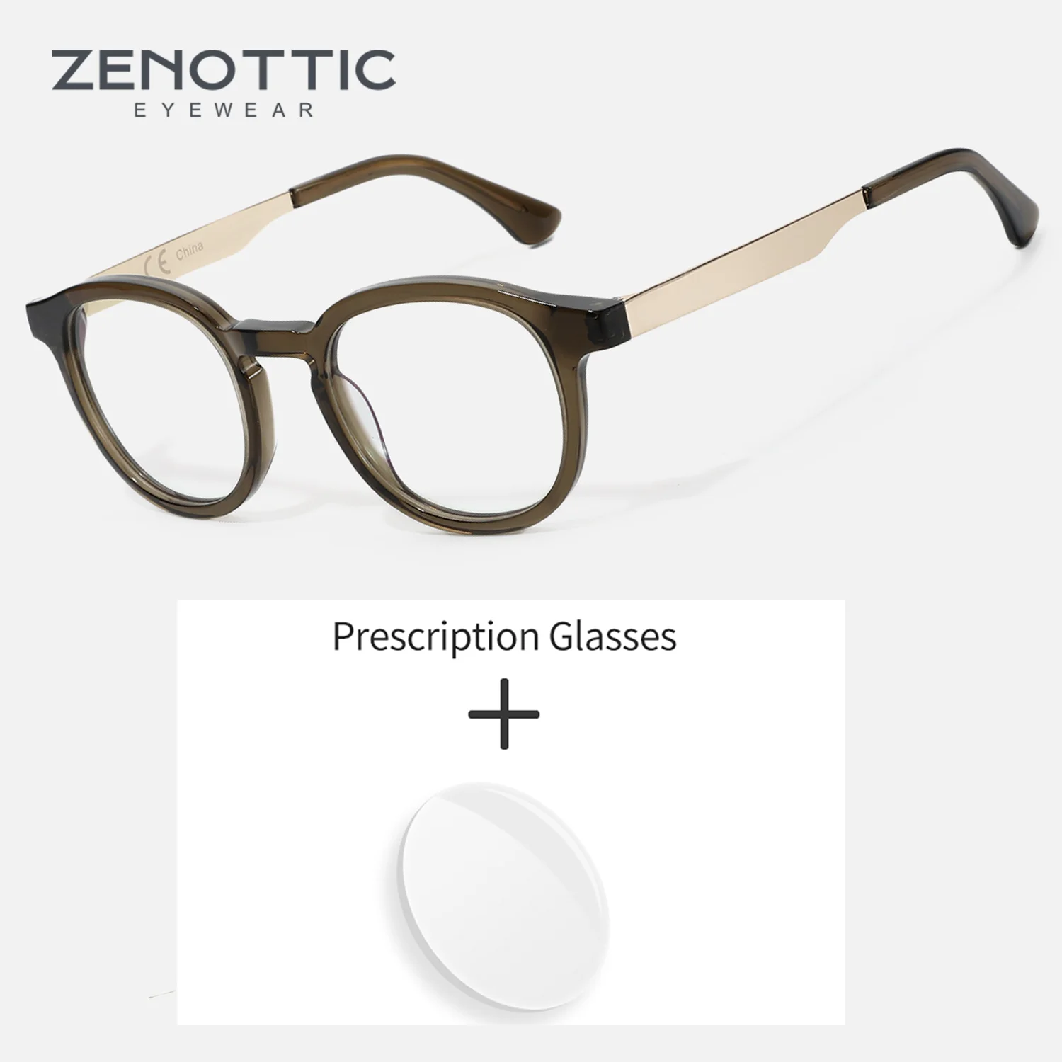

ZENOTTIC круглые очки по рецепту с защитой от синего света/фотохромные квадратные ацетатные очки для близорукости/дальнозоркости/прогрессивные очки для мужчин