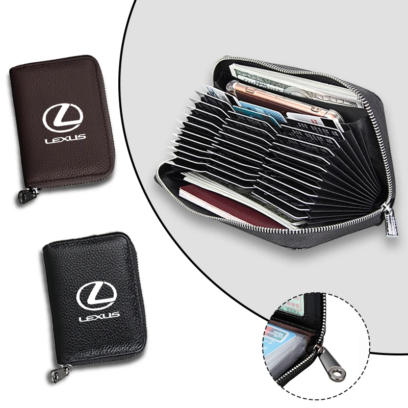 

For Lexus Driver License Holder PU Leather Card Bag For Car Driving Documents Business ID Passport Card Wallet Car Accessories
