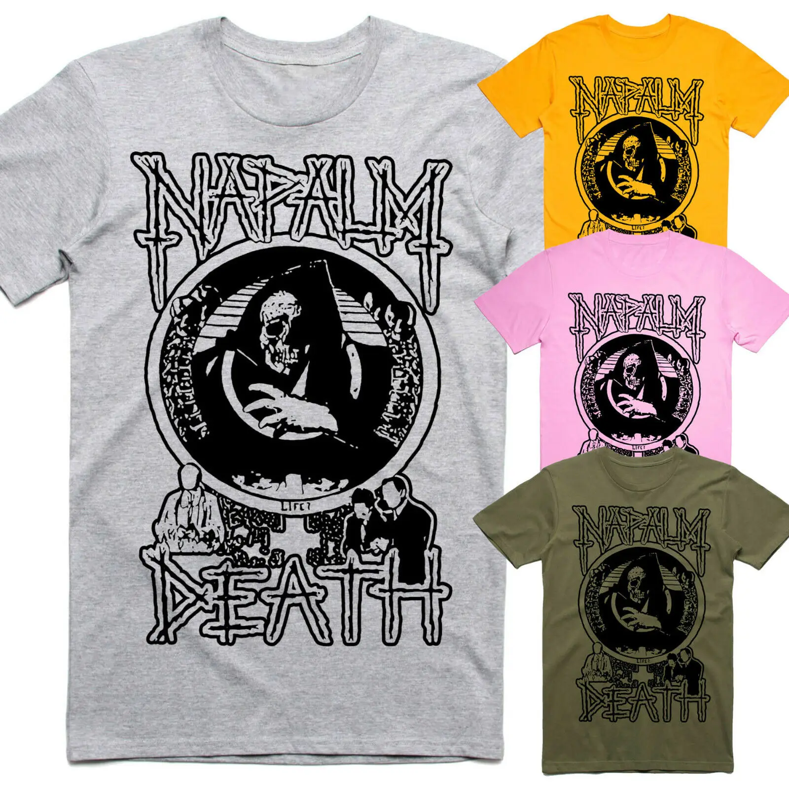 Napalm Death Live Corruption T-SHIRT sizes S-5XL White Olive Pink Yellow