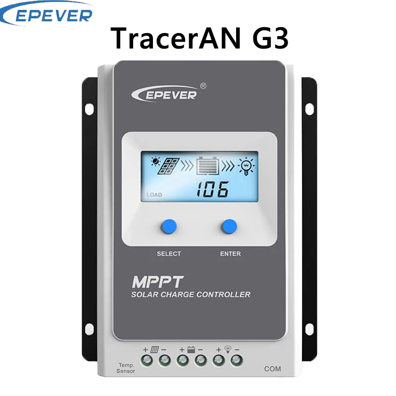 

EPEVER 10A MPPT Solar Charge Controller 1206AN G3 1210AN G3 12V 24V Regulator With RS458 Communication Interface