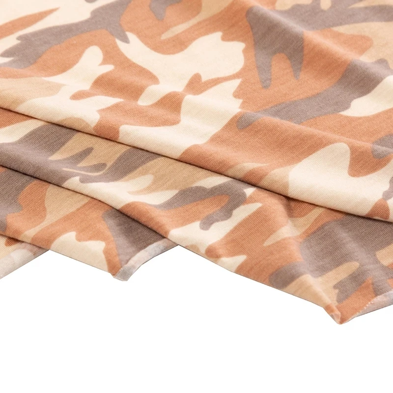 Printed Spandex Jersey Fabric Camouflage Polyester Elastic Fabric For Sewing T-Shirt Or Casual Pants