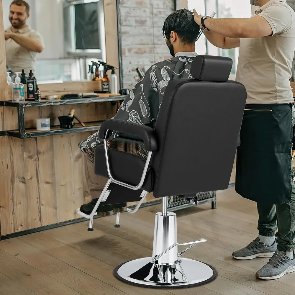 Barber Chair,Reclining Salon Chairs for Hairdressers,Multi-Purpose Salon Chairs with Heavy Duty Steel Frame,Shampoo Salon Chair