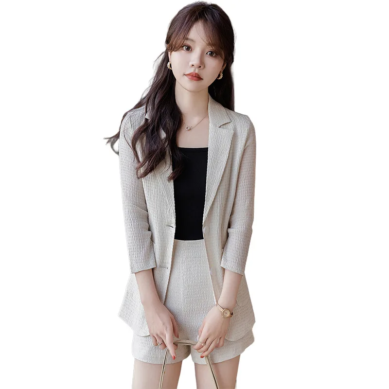 Casual Suit Jacket Women2024New Spring and Autumn High-Grade Fried Street 3/4 Sleeve Suit Suit Popular This Year