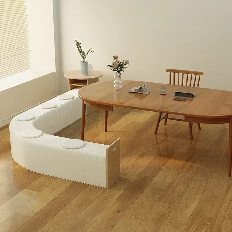 Foldable paper stool, simple modern coffee table, bench Internet celebrity multi-person stool, lazy sofa stool