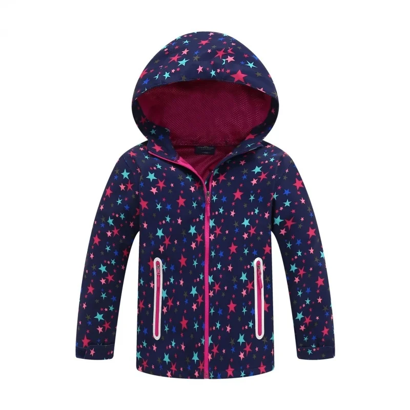 Boys Girls Jackets Lightweight Waterproof Hooded Raincoats Windbreakers for Kids Children\'s Softshell Coat Outdoor Sports Jacket