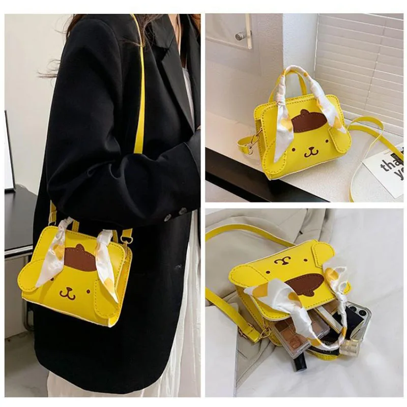 

Sanrio Backpack Pompom Purin Diy Hand Woven Material Bag Self Made Hand Sewing Kawaii Give Gifts To Friends and Girlfriends