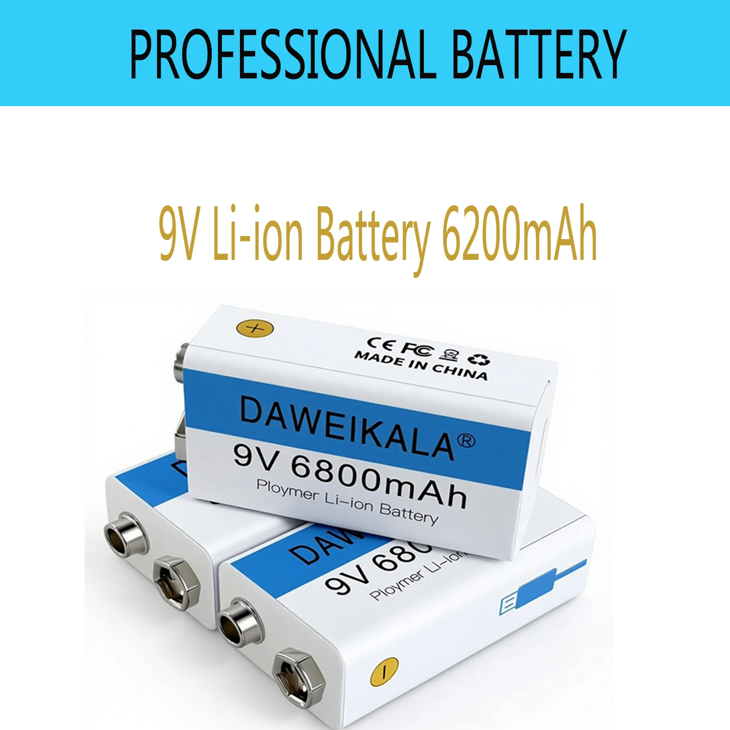 

9V 6800mAh li-ion Rechargeable battery Micro USB Batteries 9v lithium for Multimeter Microphone Toy Remote Control KTV use