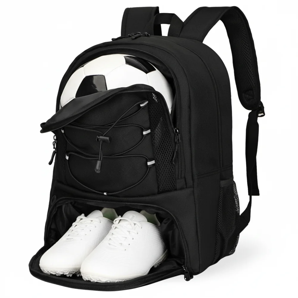 

Баскетбольный рюкзак большой вместимости с отделением для обуви Водонепроницаемая футбольная сумка Дышащая спортивная сумка с отделениями для мячей