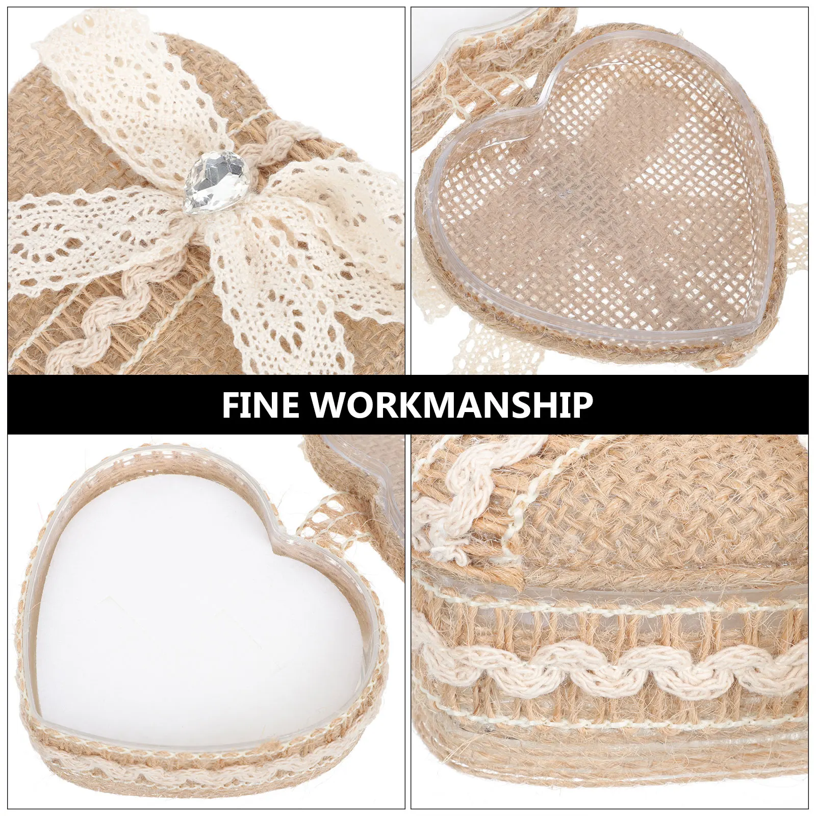 

Чехол для хранения ювелирных изделий в виде колец, подарочная коробка для свадьбы и помолвки, декоративная коробка для колец для предложений-сюрпризы, подарок на день рождения, лен премиум-класса