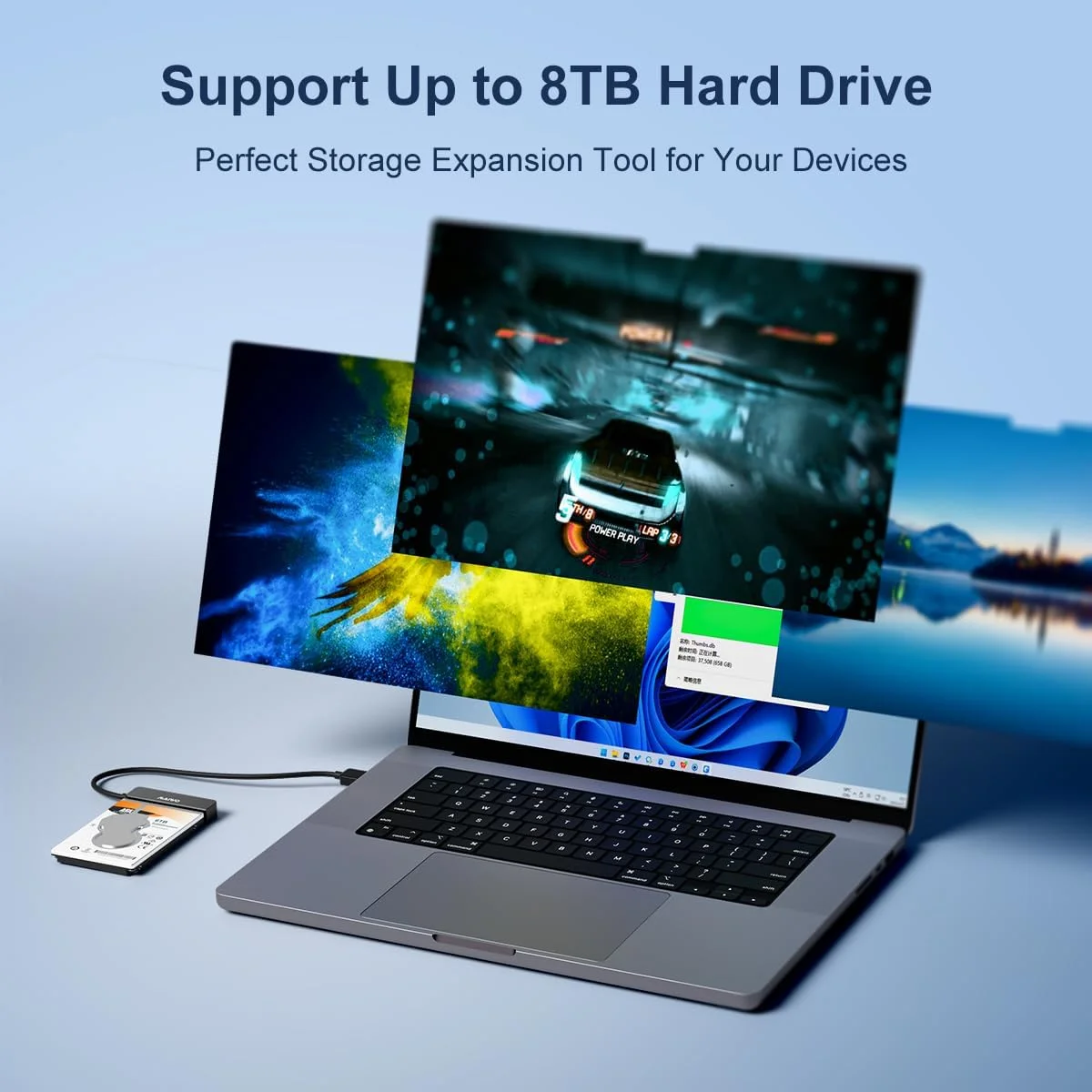MAIWO USB 3.0 2.5인치 HDD SSD 외장 스토리지 케이스 SATA 5Gbps 하드 드라이브 디스크 박스 (PC 노트북 플러그 앤 플레이 지원, 7-9.5mm)