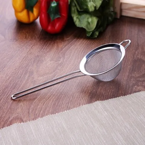 Evvehediyelikeşya Stainless Steel Mini Milk Sugar Powder Strainer Strainer 22CM x 8cm