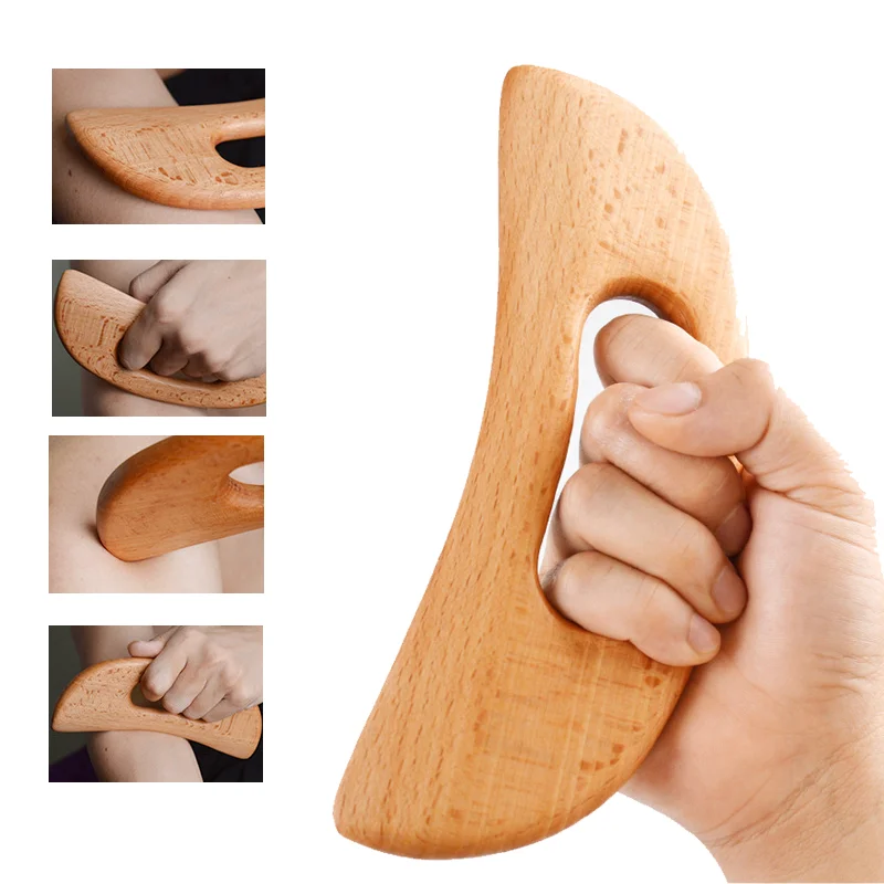 Carbonized wood gua sha Tools Anti Cellulite Massage Tool Wood Lymphatic Drainage Paddle Gua Sha Massage Tissue Gua Sha Board