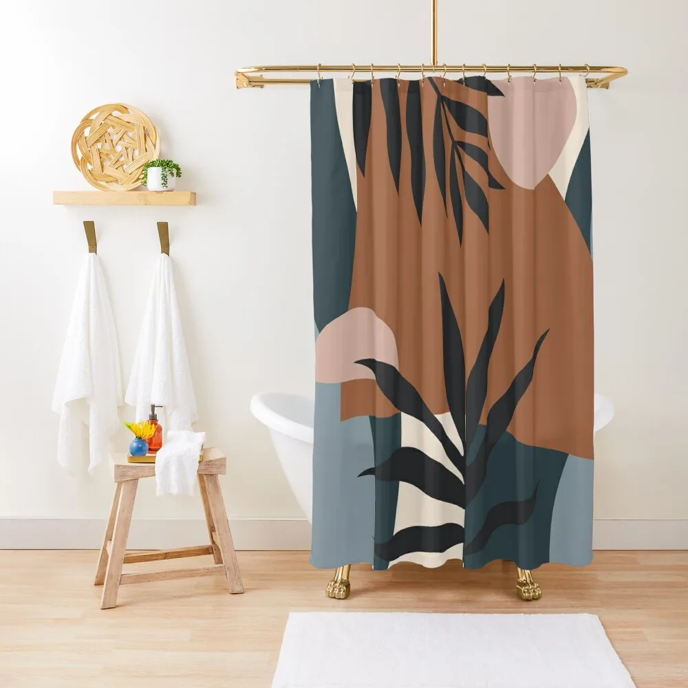 

Abstract Art Terra Cotta - Tropical Leaf Shower Curtain Anime Bathroom For Shower Waterproof Fabric Shower Curtain