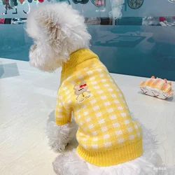 1PC Pet Clothes Cat Autumn/Winter Thickened Pullover Sugar Rabbit Sweater Yellow Suitable for Small and Medium Dogs