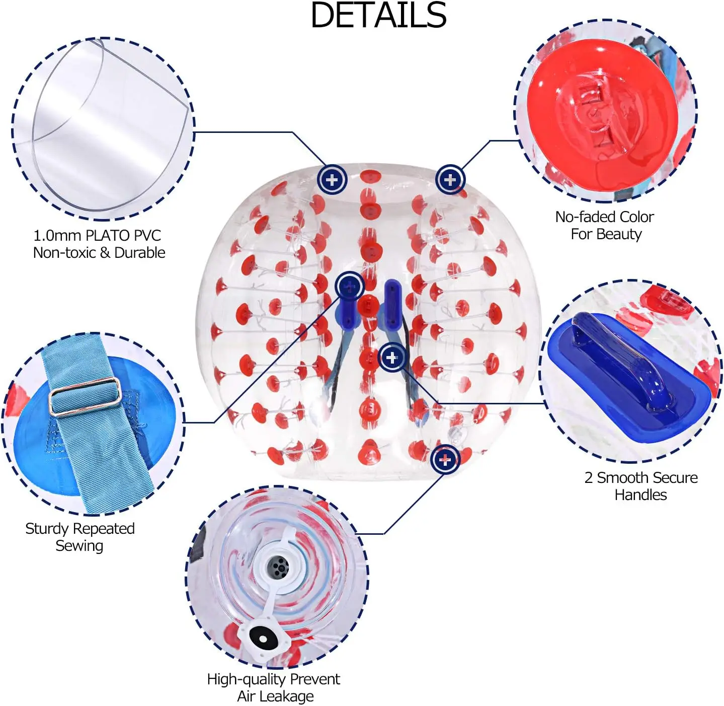 كرة ممتصة للصدمات قابلة للنفخ مادة TPU 1.2 م 1.5 م 1.7 م كرة الجسم كرة فقاعات بشرية، كرة قدم فقاعية ممتصة للصدمات للمراهقين/الكبار