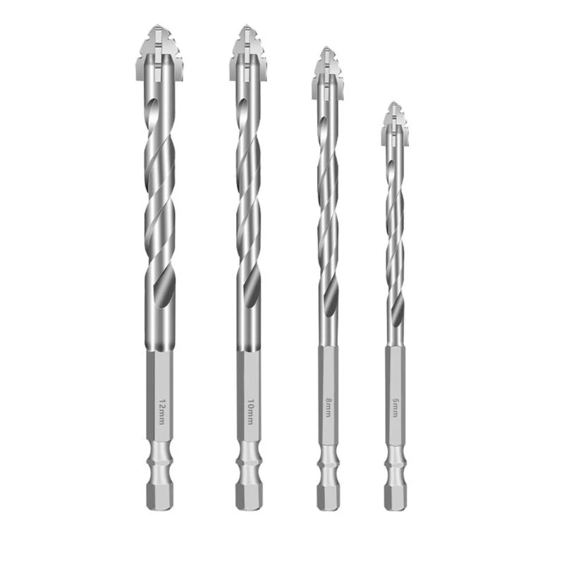 

4Pcs Eccentric Twist Drill Bits with Four Flute for Wood Tile Marble .Y5GA