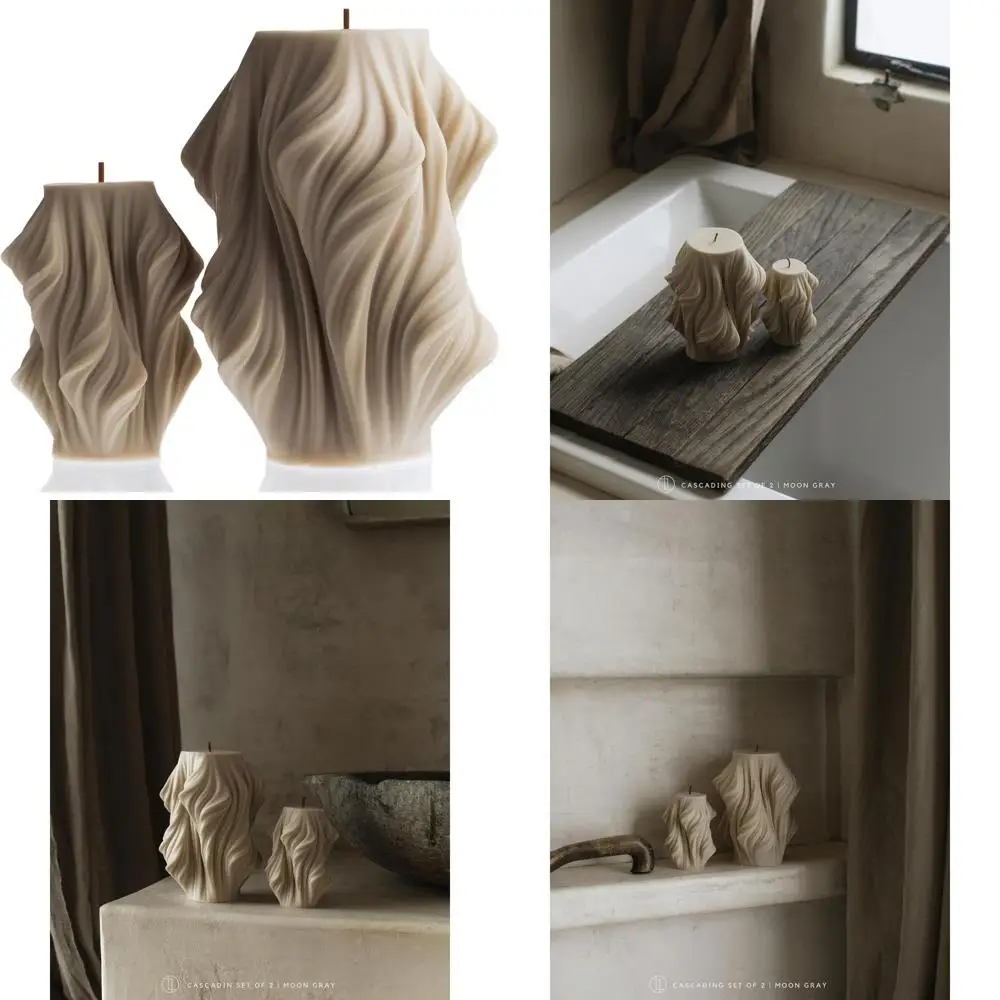 Vela de Cera de Soja Artesanal Elegante - Perfumada, Blanca, Juego de 2 para Decoración del Hogar y Regalos de Inauguración