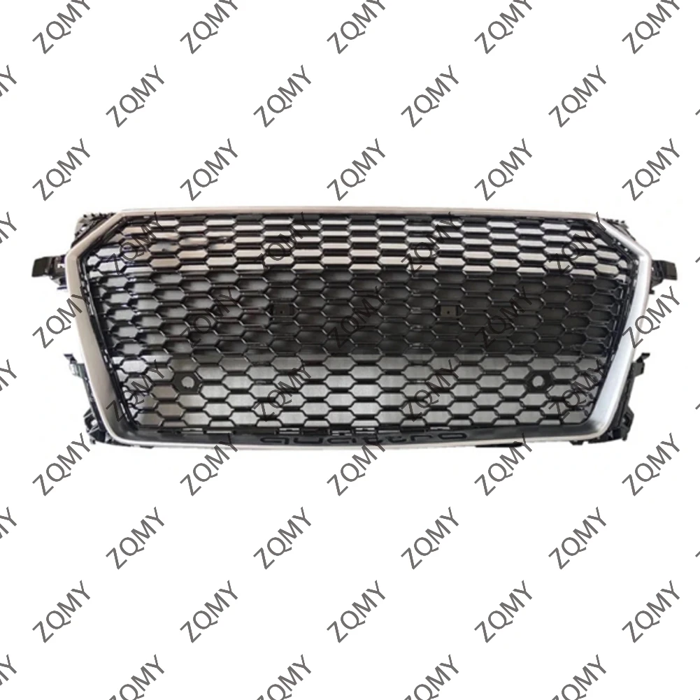 With/Logo For Audi TT/TTS 8S 2015 2016 2017 2018 Car Front Bumper Grille Centre Panel Styling Upper Grill (Modify TTRS style)