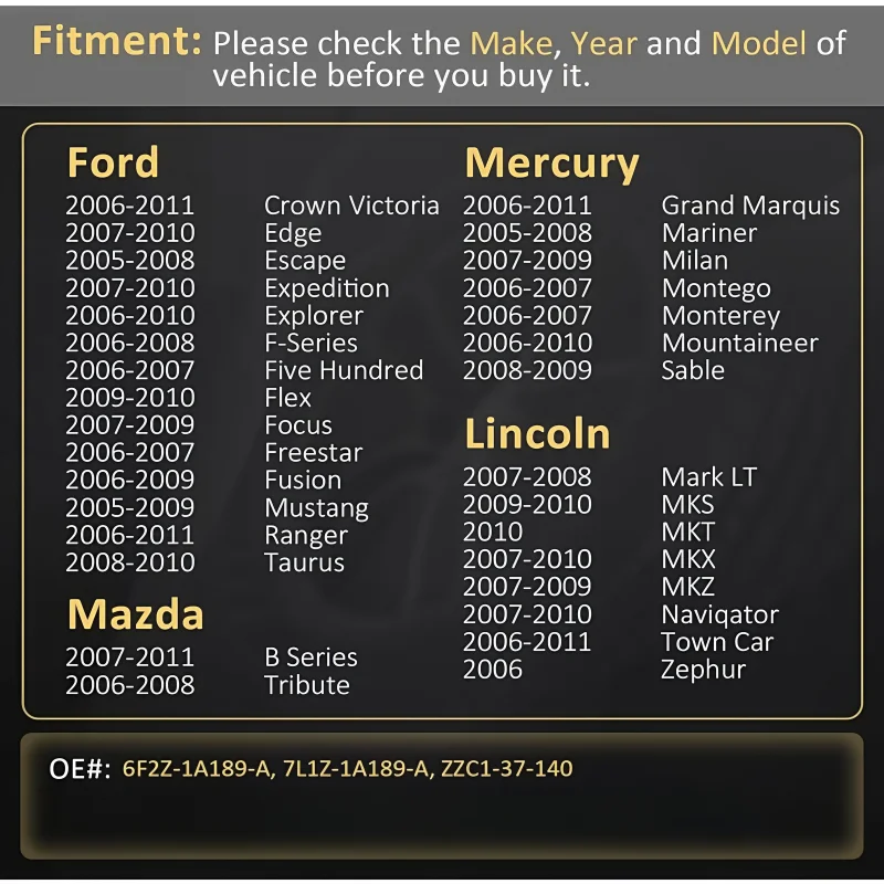 4 шт. 315 МГц TPMS датчик контроля давления в шинах 6F2Z1A189A для Ford Lincoln