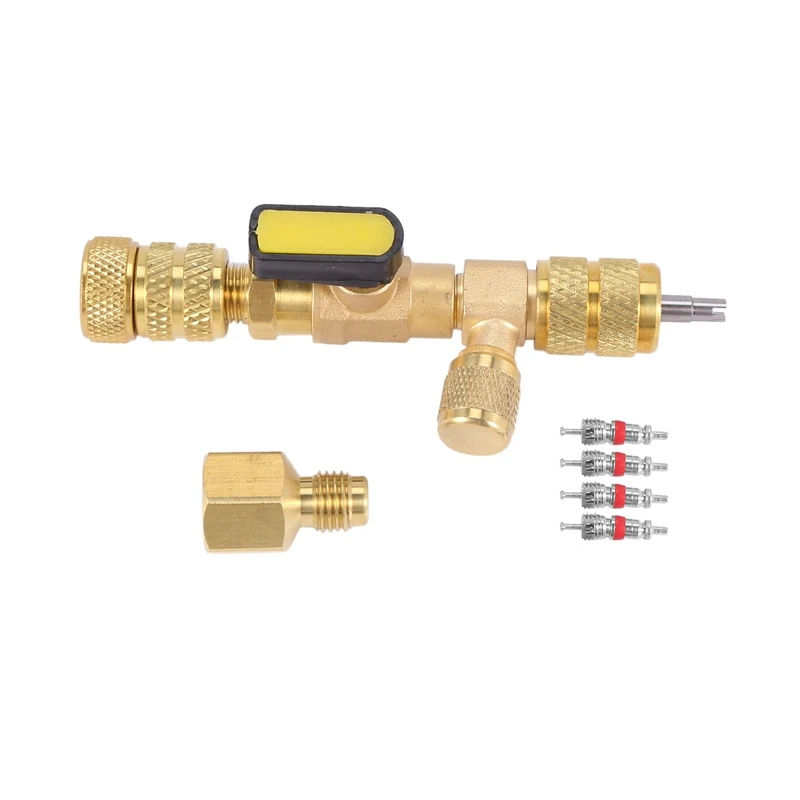 Valve Core Remover & Installer with Dual Size SAE 1/4 & 5/16 Port for R22 R410A HVAC System