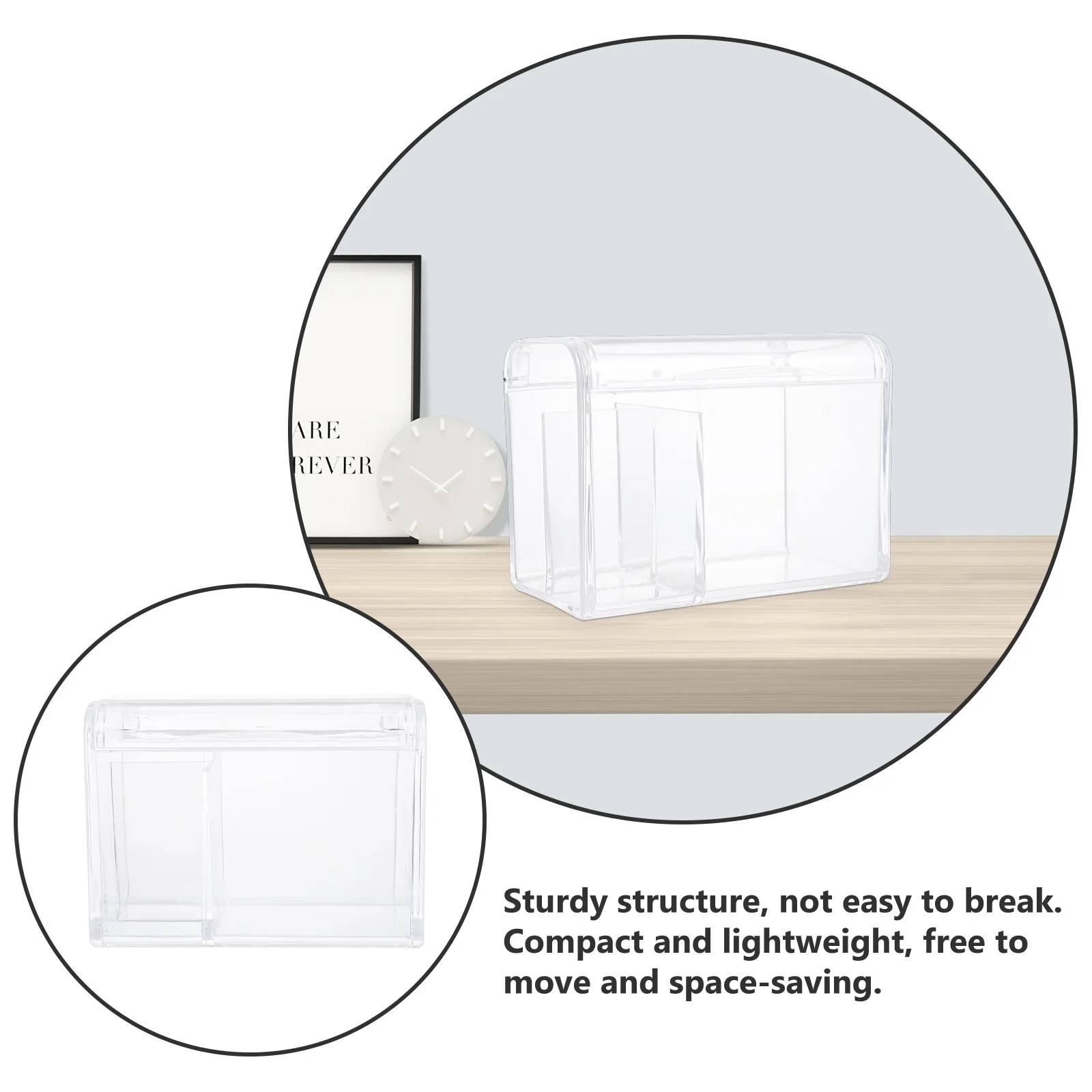 

Clear Storage Box Compact Cotton Pad Organizer with Cover Multipurpose Makeup Sponge Holder Convenient Desktop Cotton