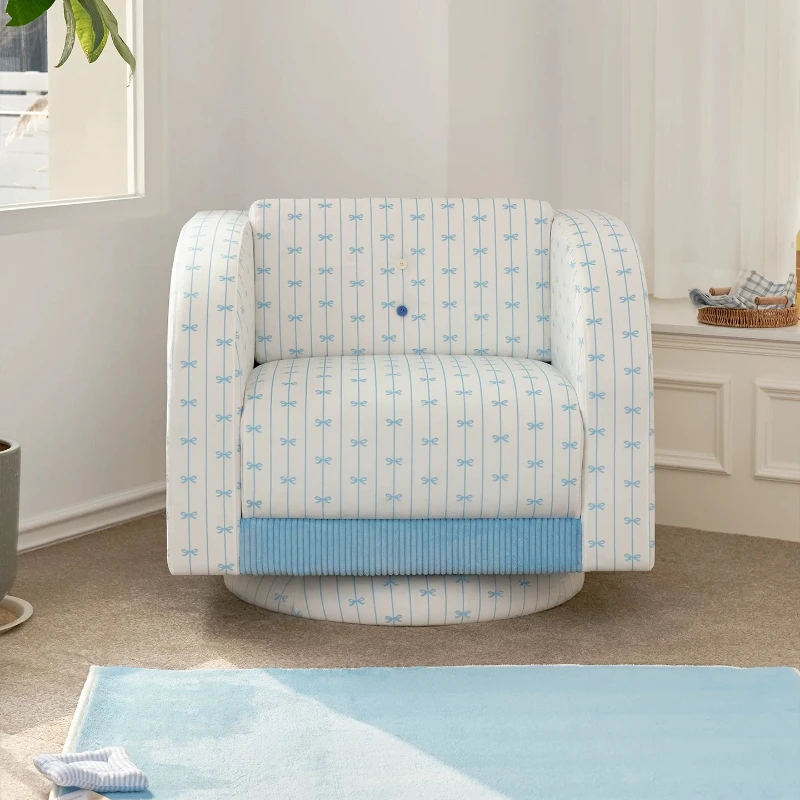 360 ° rotating lazy sofa leisure chair balcony fabric single bow sofa