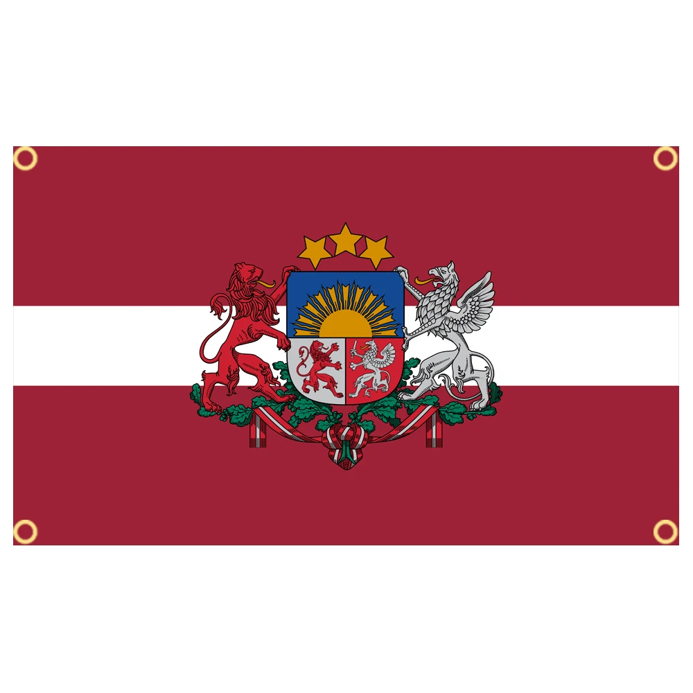 60×90 90x150 120×180CM Latvia Emblem Flag Polyester Printed Banner Tapestry For Decor