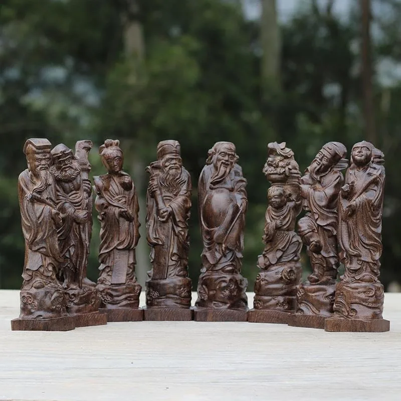 Hand-Carved Vietnam Agarwood Eight Immortals Statue Set - 4/7