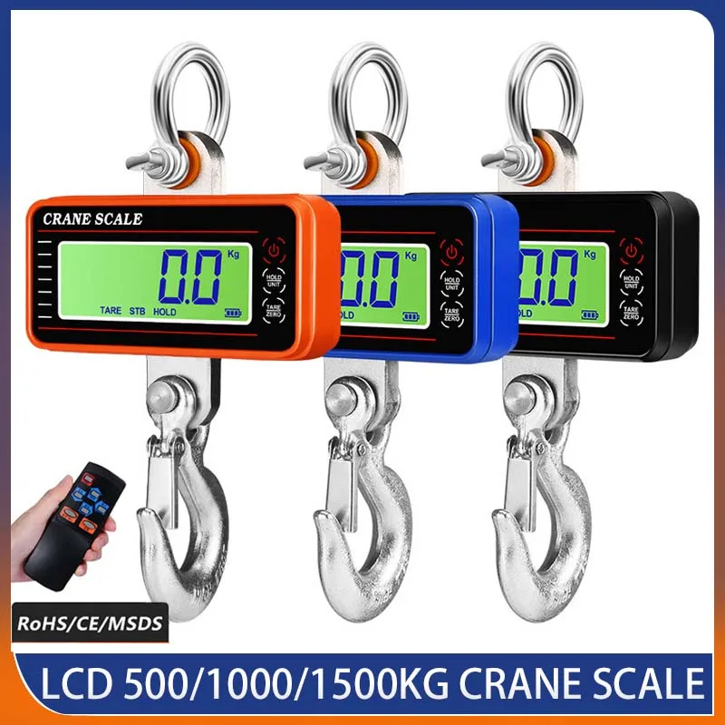 

1500Kg/1000Kg/500Kg Digital Hanging Scale with 65ft Remote Control Crane Scale Portable Heavy Duty Scale Industrial Hook Scales