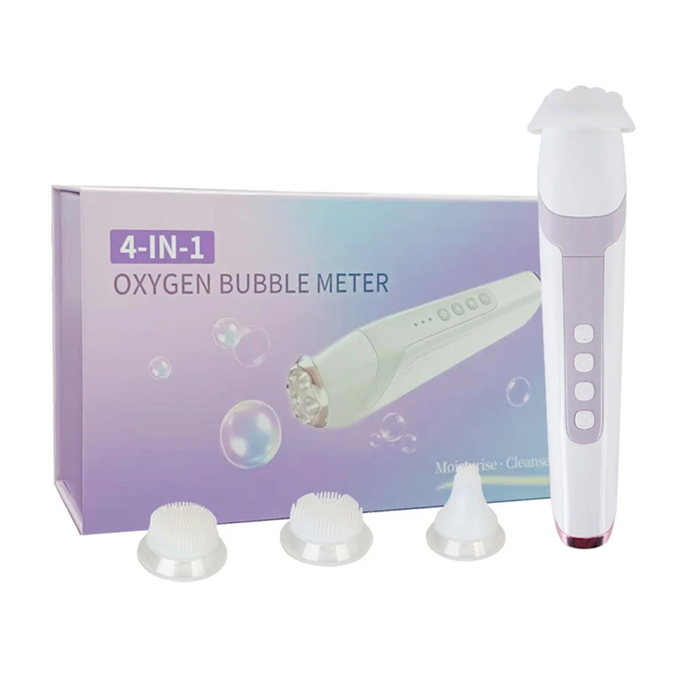 Pluma de burbuja de oxígeno de mano, pluma de burbuja de CO2, dispositivo de cuidado de la piel Facial, cepillo de limpieza Facial, terapia de luz LED, Spa