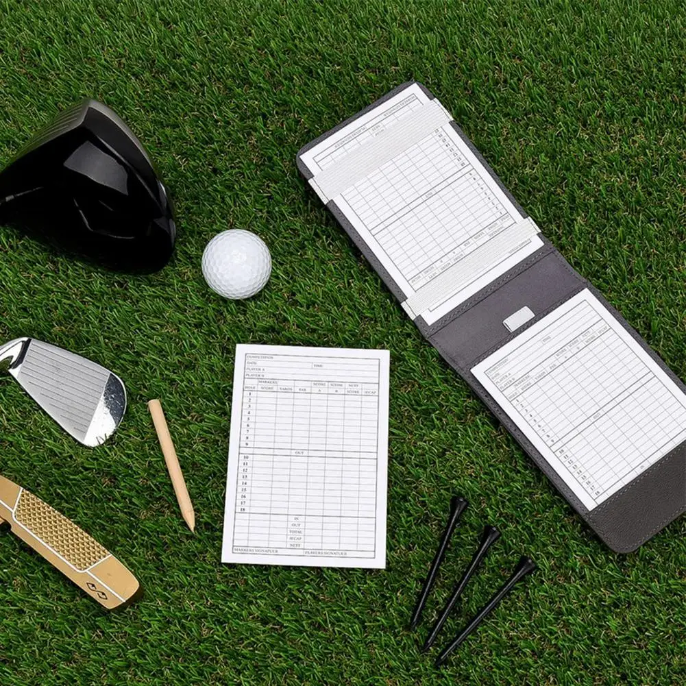 10 Pcs Golf Score Sheet Coated Paper Record Score Cards Essential Golf Scorekeeping Tool for Golf Shot And Stats Tracking