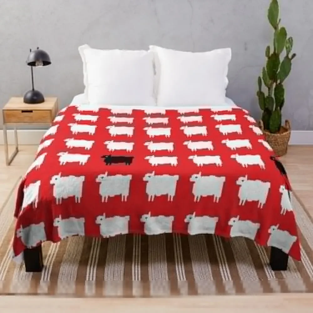 Diana's Black Sheep Jumper Throw Blanket For Sofa Thin Multi-Purpose Blankets