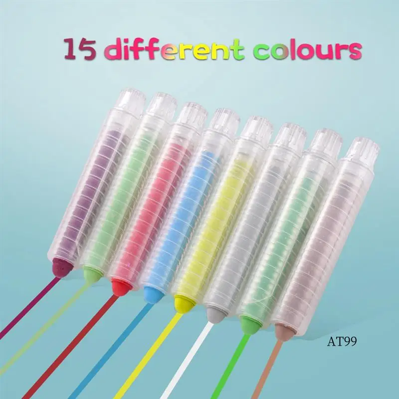 

TA-15Pcs Dustless Chalk Set With Chalkboard Eraser, Colored Chalk With Holder,Color Sidewalk Chalk For Kids, Chalk Paint