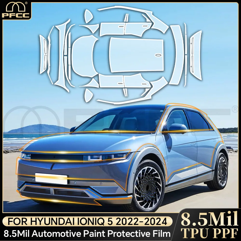 

PPF For Hyundai IONIQ 5 2022 2023 Accessories Car Paint Protection Film Pre-cut Kit Clear Decal Anti Scratch Transparent Sticker