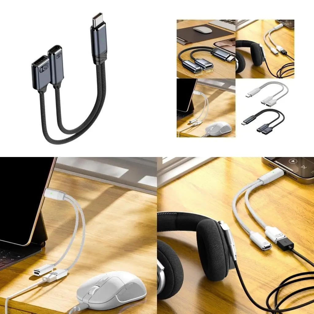M5TD Type C к USB OTG и кабель-адаптер для зарядного устройства с аудиовыходом для телефона, планшета, ноутбука PD100W, зарядка