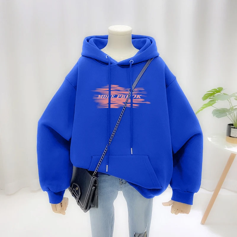 Sudaderas con capucha Vintage para mujer, ropa con estampado de letras, Top informal suelto, jerséis de manga larga con cuello redondo, moda de otoño