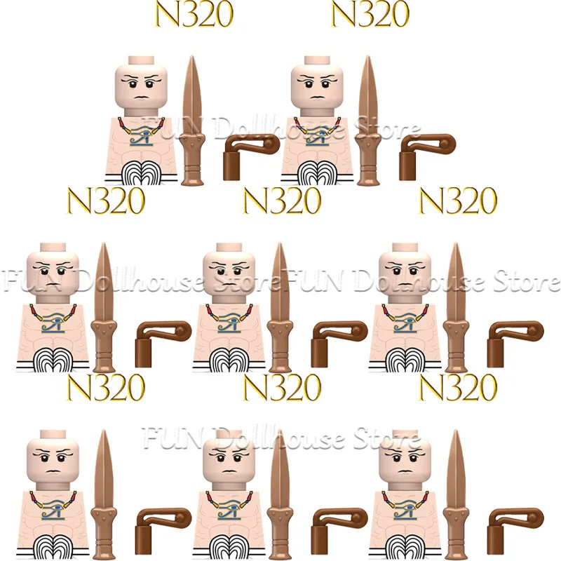 Mittelalterliche Militär-Figuren Ägyptischer Soldaten Zubehör Bausteine Mumie Pharao Schild Speer Axt Armee Bogen Pfeil Ziegel Spielzeug