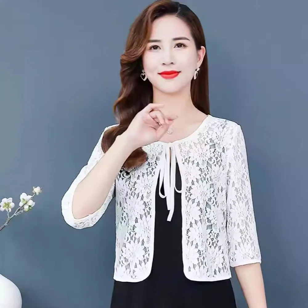 

Cloak Multicolor Lace Shawl Breathable Short Tulle Shawl Thin Coat Women