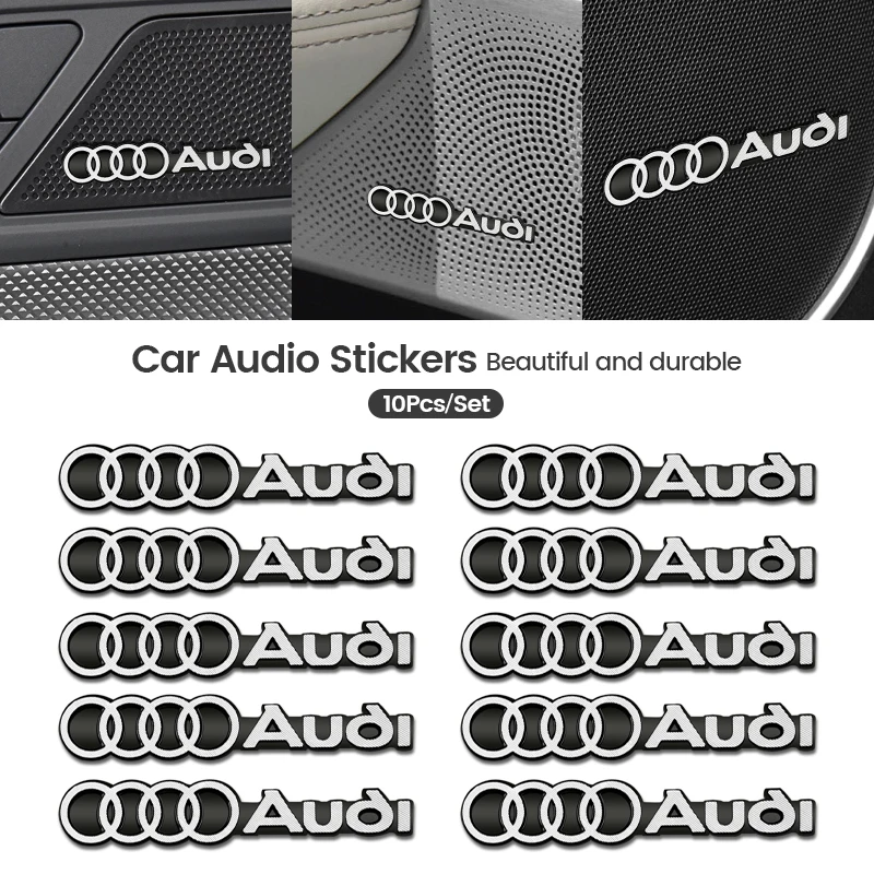 

car audio decorate 3D Aluminum Badge Emblem Sticker For Audi A1 A3 A4 B8 8P 8V A6 C7 A5 Q5 B7 B6 B9 A7 A8 RS Q3 Q7 Q2 RS3 RS6 RS