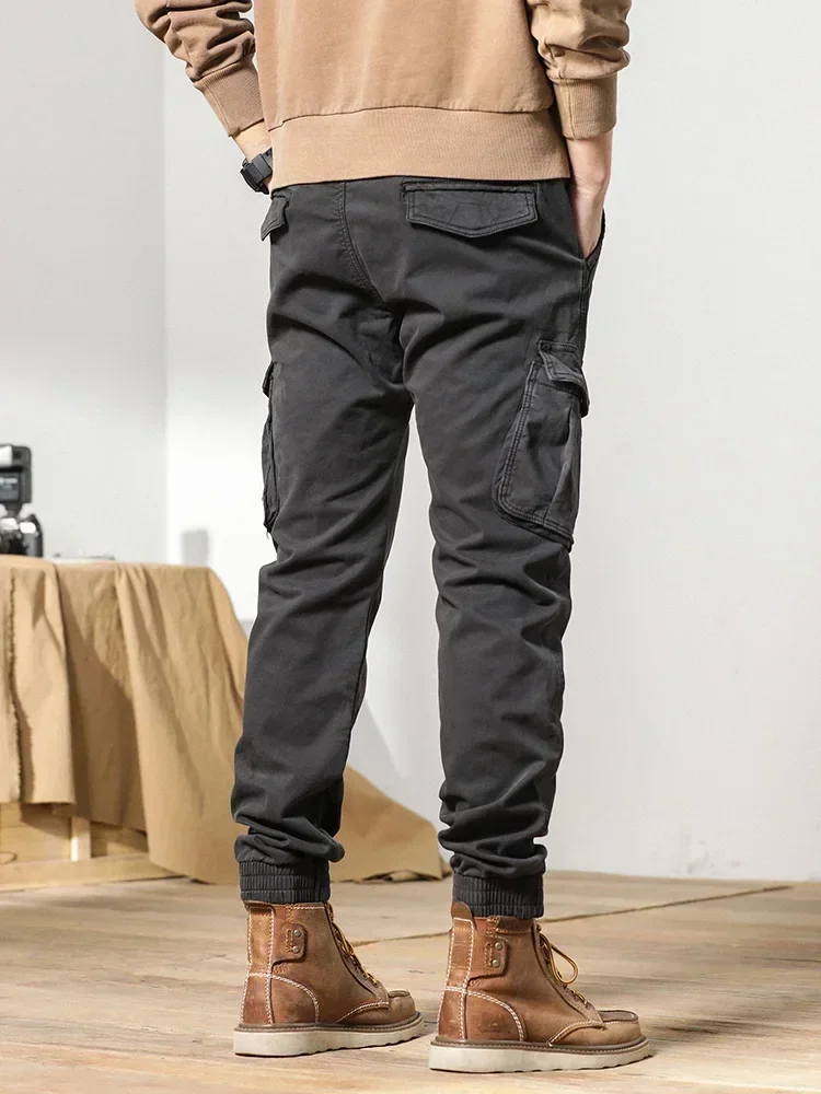 New Multi-Pockets Winter Cargo Pants Men Fleece Liner Thick Warm Slim Fit Joggers Streetwear Casual Cotton Thermal Trousers