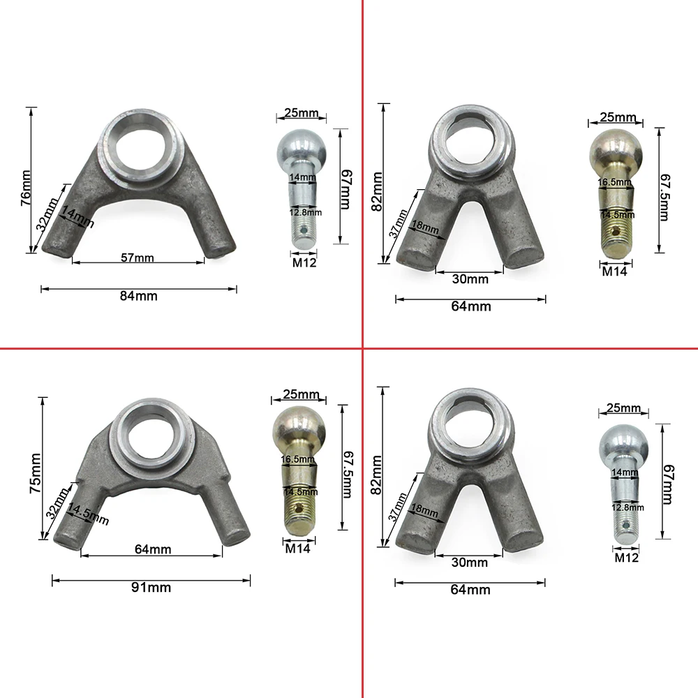 M10 M12 M14 Swing Arm Ball Joint Kit For Chinese 110cc 125cc 150cc 200cc 250cc ATV Go Kart UTV Buggy Electric Quad Bike Replacem