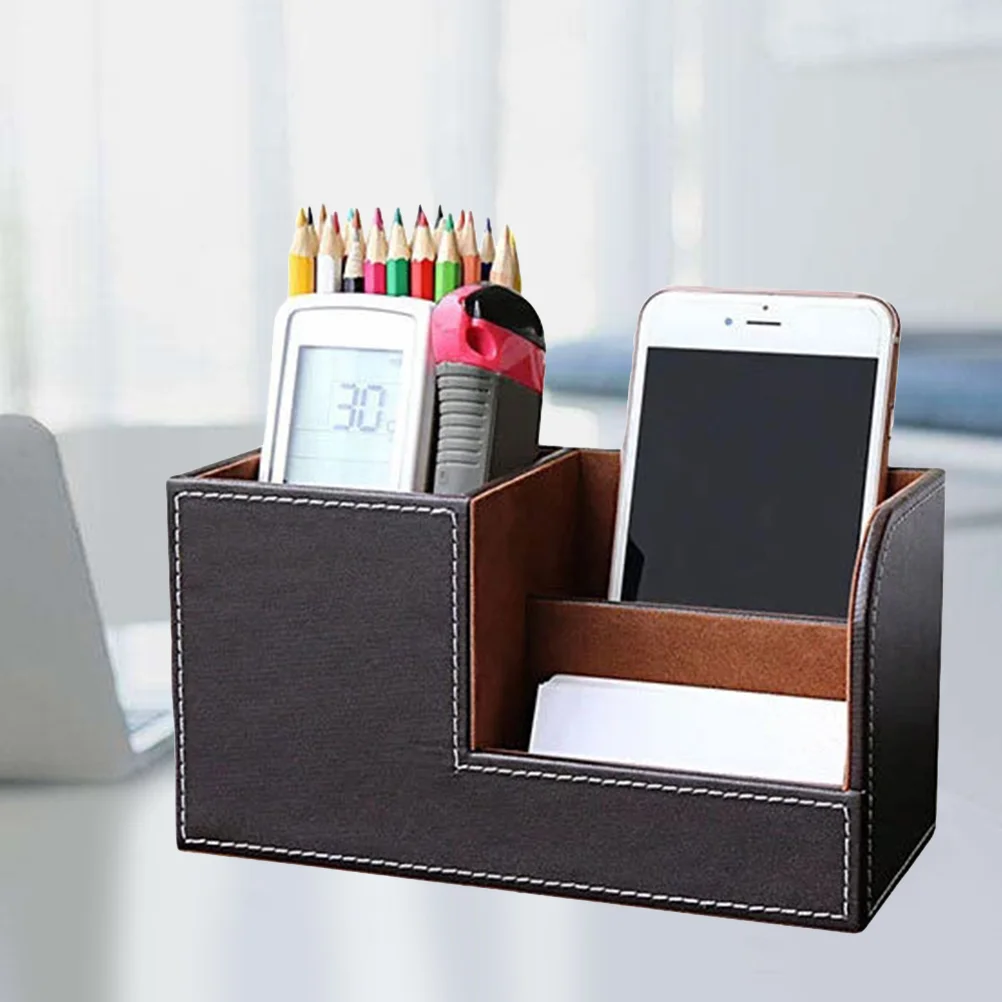 Pen Holder Multifunctional Creative Desktop Pen Storage Box for Office Home (Black) Pen Holder