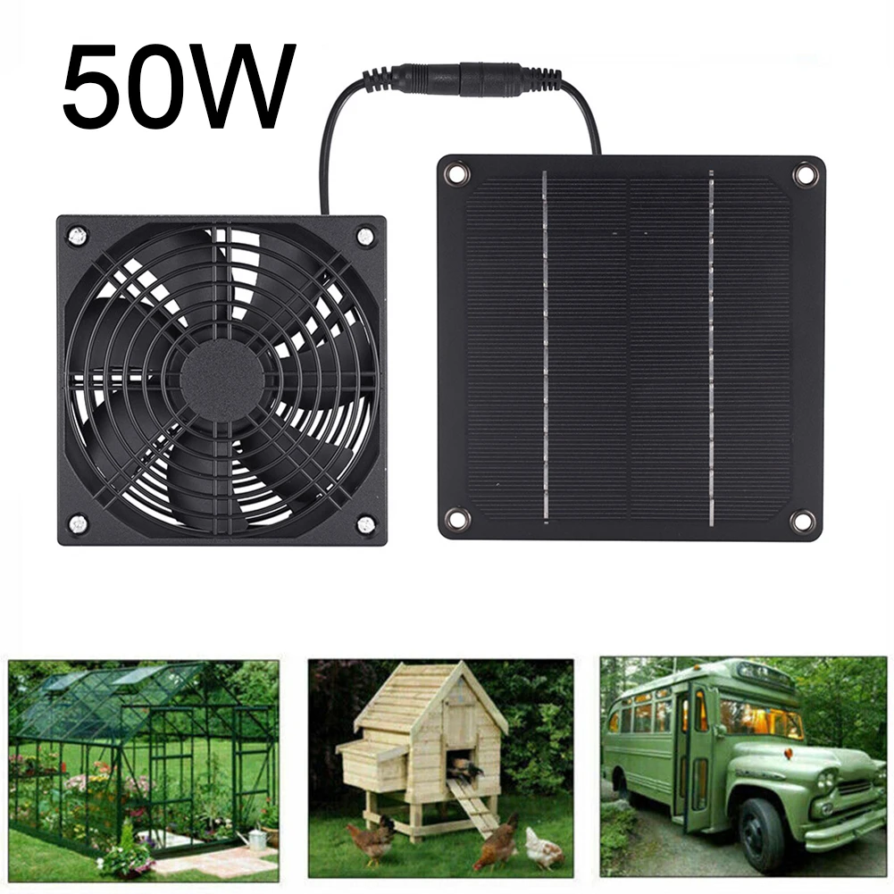 

Solar Exhaust Fan Solar Exhaust Fan Efficient Heat Dissipation Ventilation 50W Solar Panel Fan Kit DC12V Solar Ventilation Fan