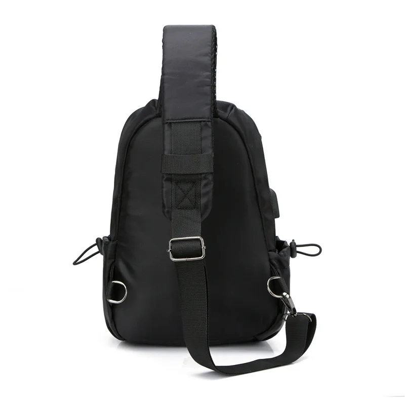 Herenmode borsttas met waterdichte Oxford en USB-oplaadpoort voor reizen, sport, zakelijk werk als Sling Crossbody Bag